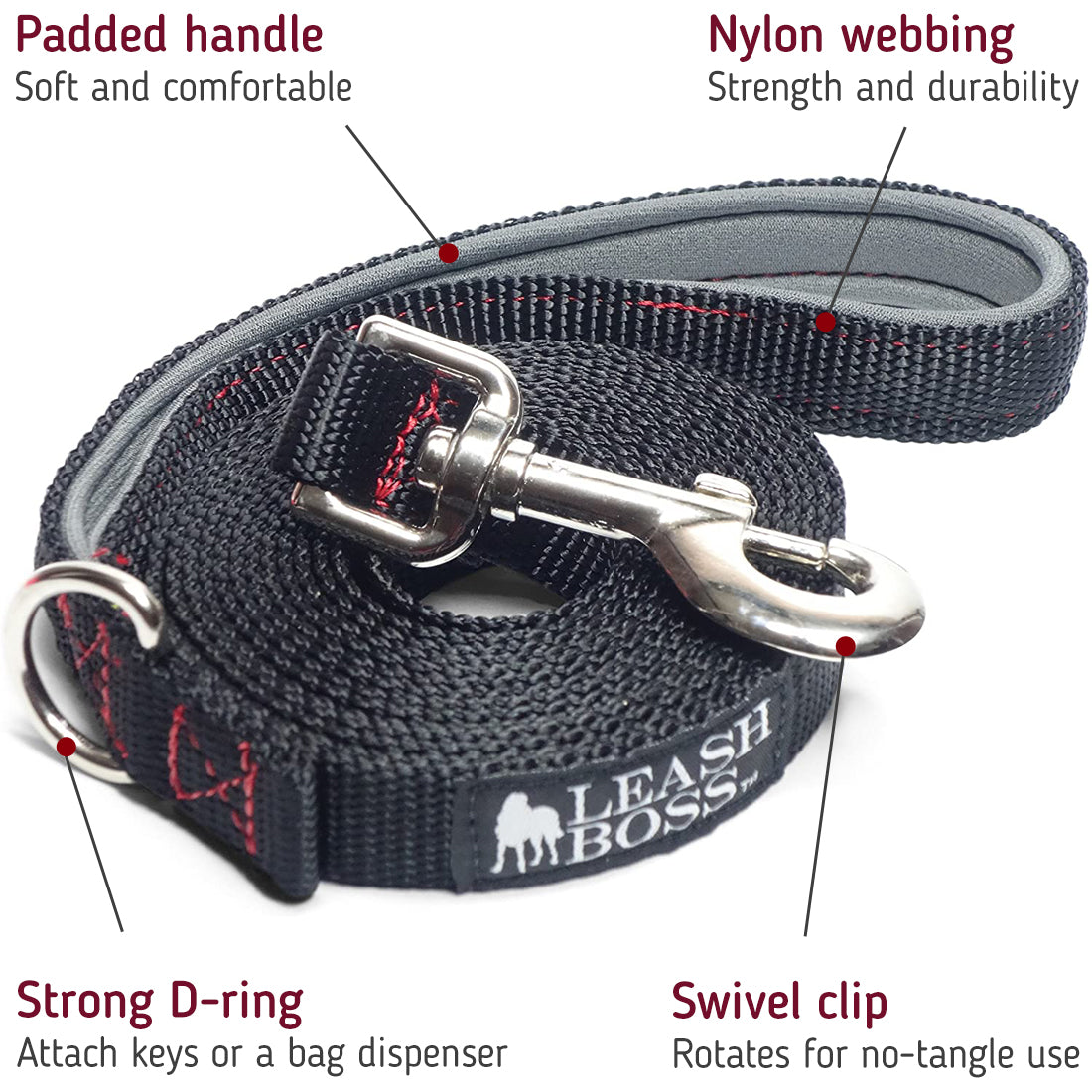Enhance dog walks with our premium 15-foot 3/4-inch dog leash featuring a padded handle for comfort. Crafted for durability and control, this leash ensures a secure grip during outdoor adventures. Elevate your canine companionship with our expertly designed, SEO-optimized leash for a seamless and enjoyable walking experience.