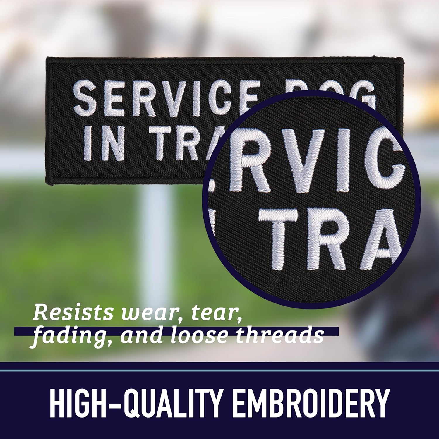 Embroidered "Service Dog" Patches with Hook/Loop