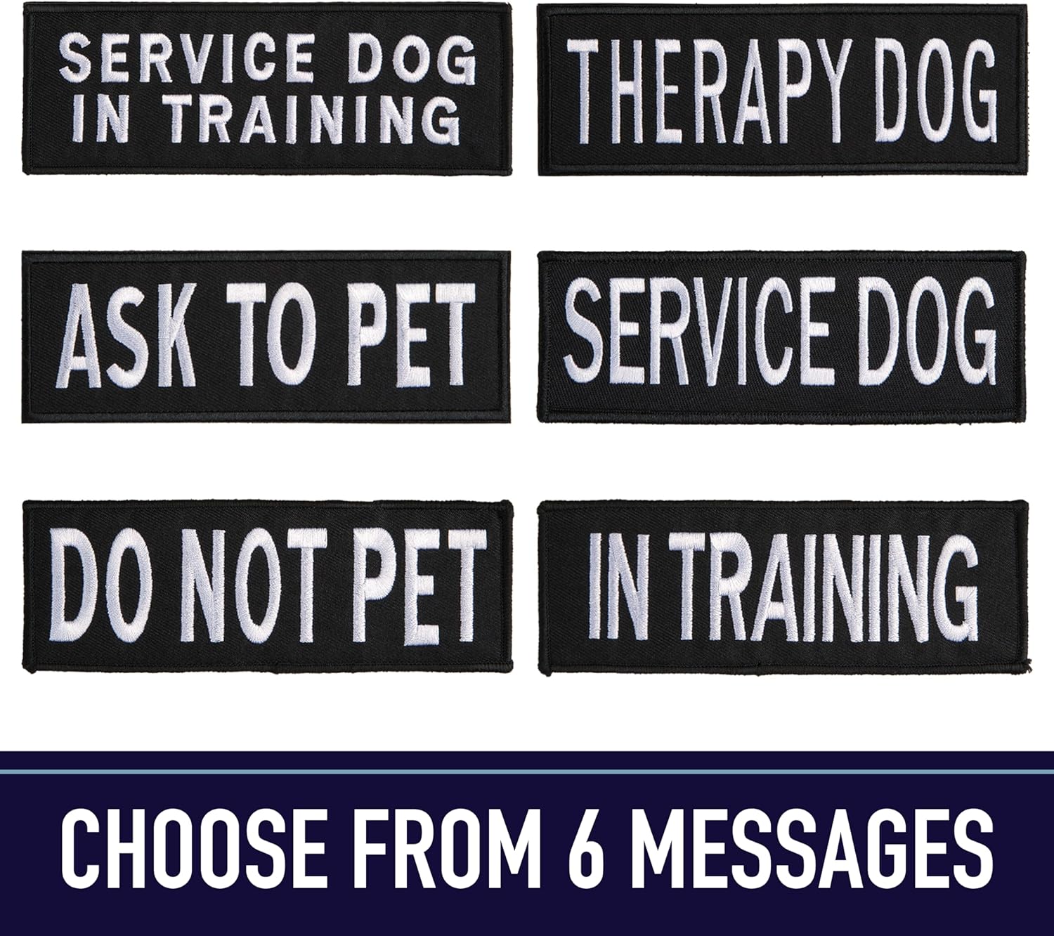 Embroidered "Do Not Pet" Dog Patches with Hook/Loop