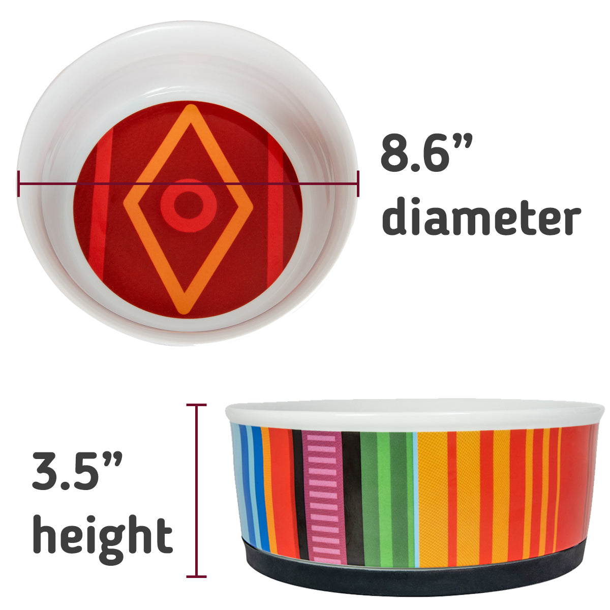 Explore our stylish patterned ceramic dog bowl with a durable silicone base, ensuring stability and cleanliness. Elevate your pet&