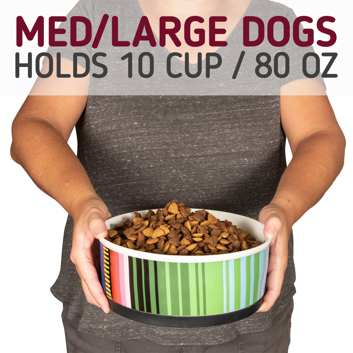 Explore our stylish patterned ceramic dog bowl with a durable silicone base, ensuring stability and cleanliness. Elevate your pet&