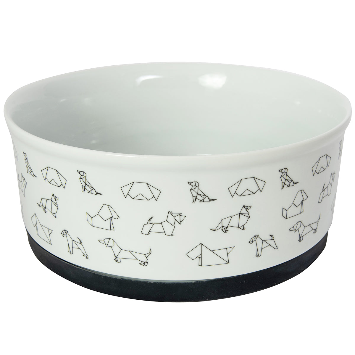 Explore our stylish patterned ceramic dog bowl with a durable silicone base, ensuring stability and cleanliness. Elevate your pet&