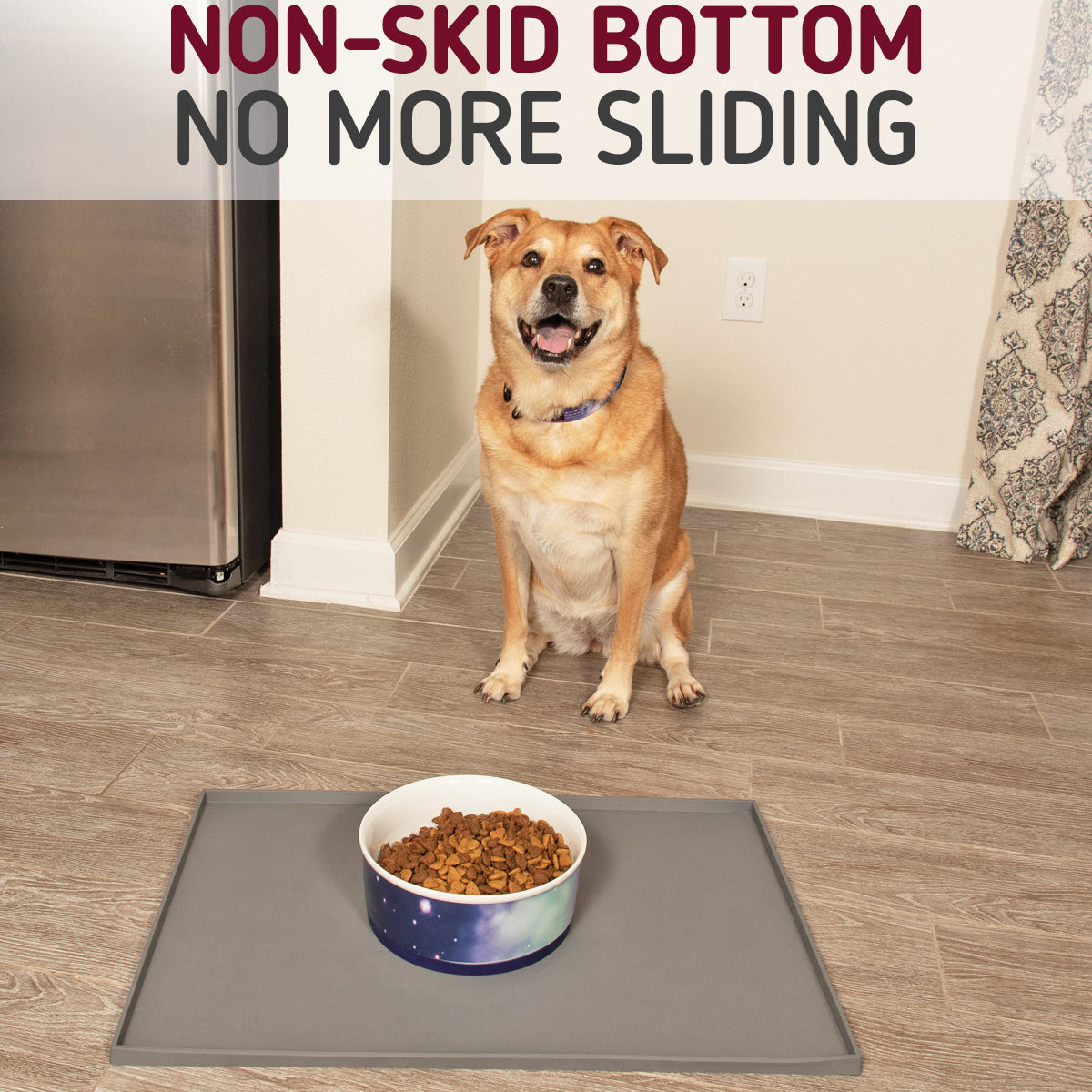 Explore our stylish patterned ceramic dog bowl with a durable silicone base, ensuring stability and cleanliness. Elevate your pet&