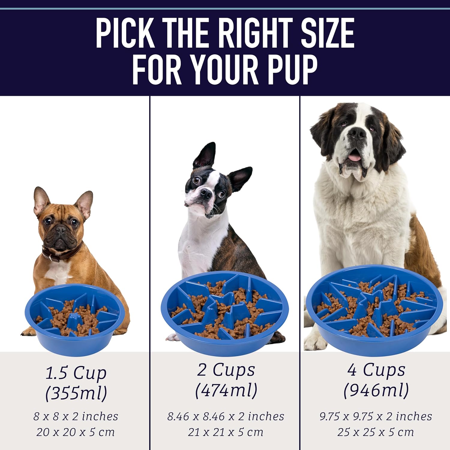 Slow Feed Dog Bowl for Raised Pet Feeders