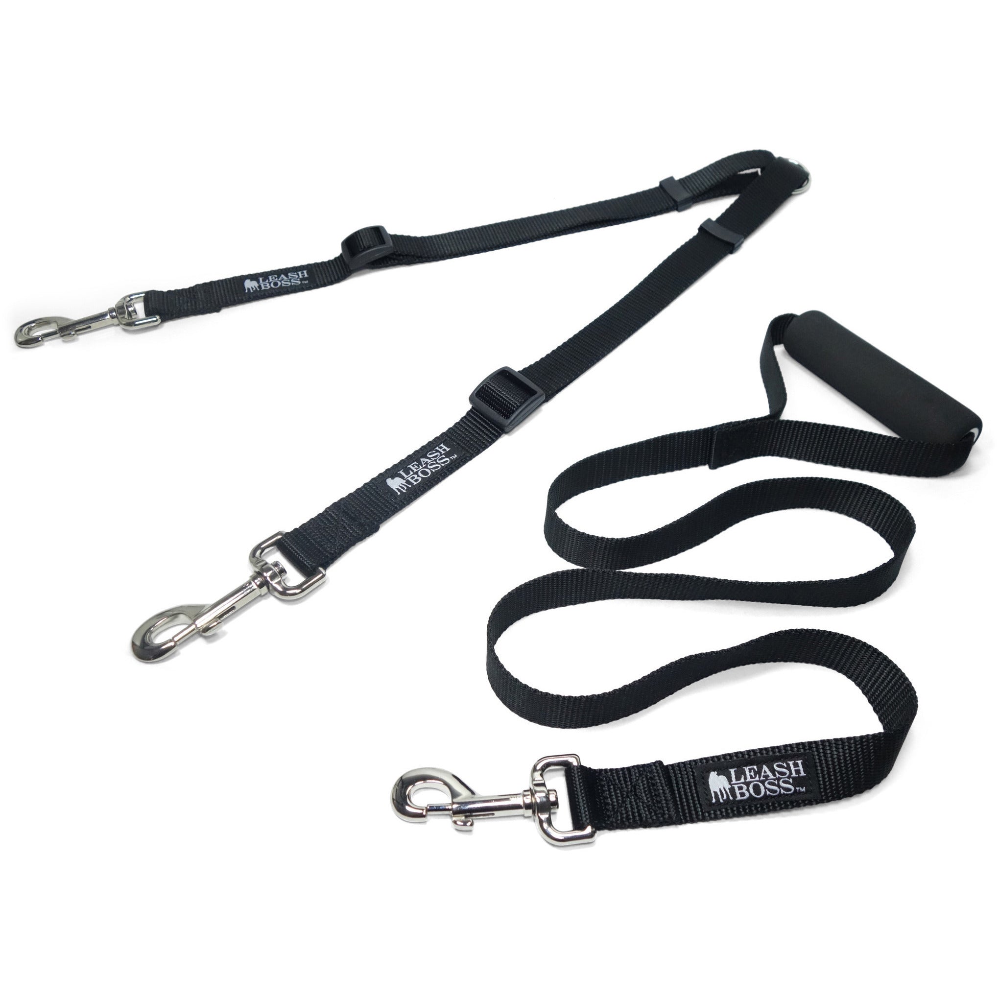 Double Up - Adjustable Leash Coupler with 4 Foot Padded Handle Leash