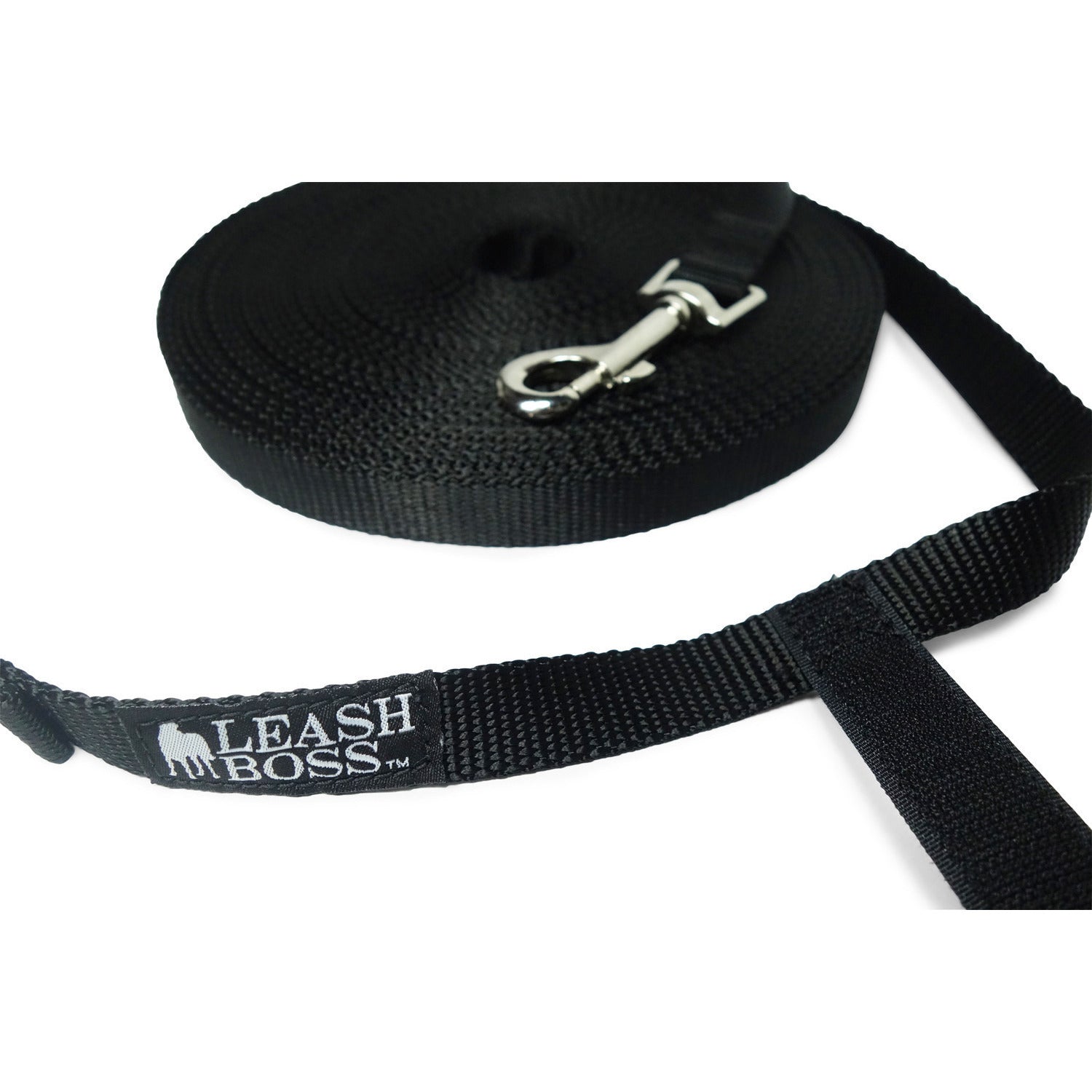 Long Trainer - 15 Foot 3/4 Inch Nylon Dog Training Leash with Storage Strap