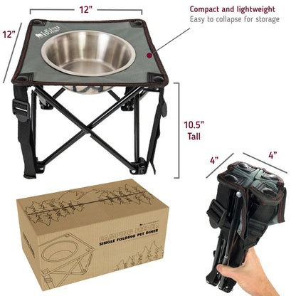 Explore the best Camping Feeder Single Outdoor Elevated Dog Bowl - 10.5&quot; for your furry companion. Crafted with durability and style, this elevated dog bowl ensures comfortable dining outdoors. Elevate your pet&