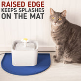  Enhance pet hydration with the Leashboss Fountain Mat, a durable silicone water mat crafted for pet fountains and gravity water bowls. This non-slip, easy-to-clean mat safeguards floors while providing a stylish solution for your furry friend&