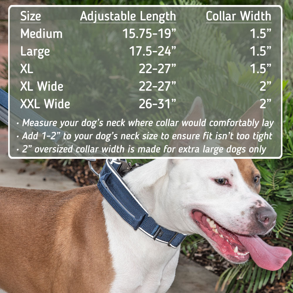 Size chart for Leashboss tactical collarsEnhance your canine&