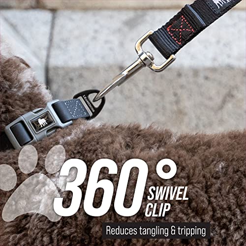 18 Inch Padded Handle Short Leash with Reflective Webbing and O-Ring