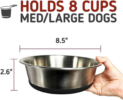 Stainless Steel Dog Bowl with Silicone Base