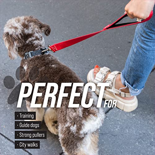 18 Inch Padded Handle Short Leash with Reflective Webbing and O-Ring