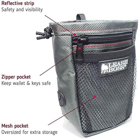 Dog Training Treat Pouch with Poop Bag Dispenser and Pockets for Phone and Wallet