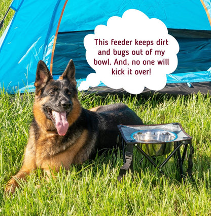 Explore the best Camping Feeder Single Outdoor Elevated Dog Bowl - 10.5&quot; for your furry companion. Crafted with durability and style, this elevated dog bowl ensures comfortable dining outdoors. Elevate your pet&