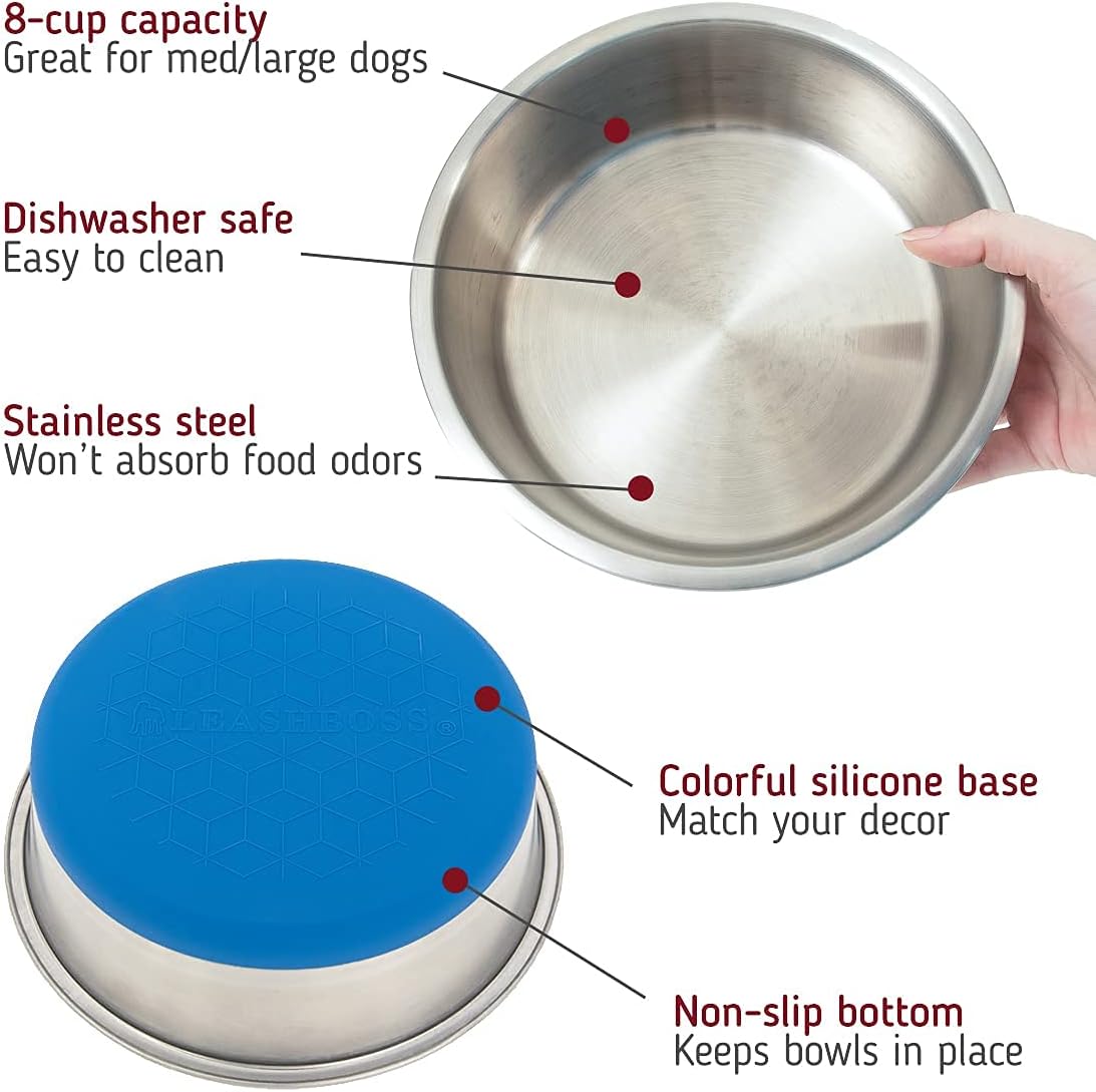 Stainless Steel Dog Bowl with Silicone Base