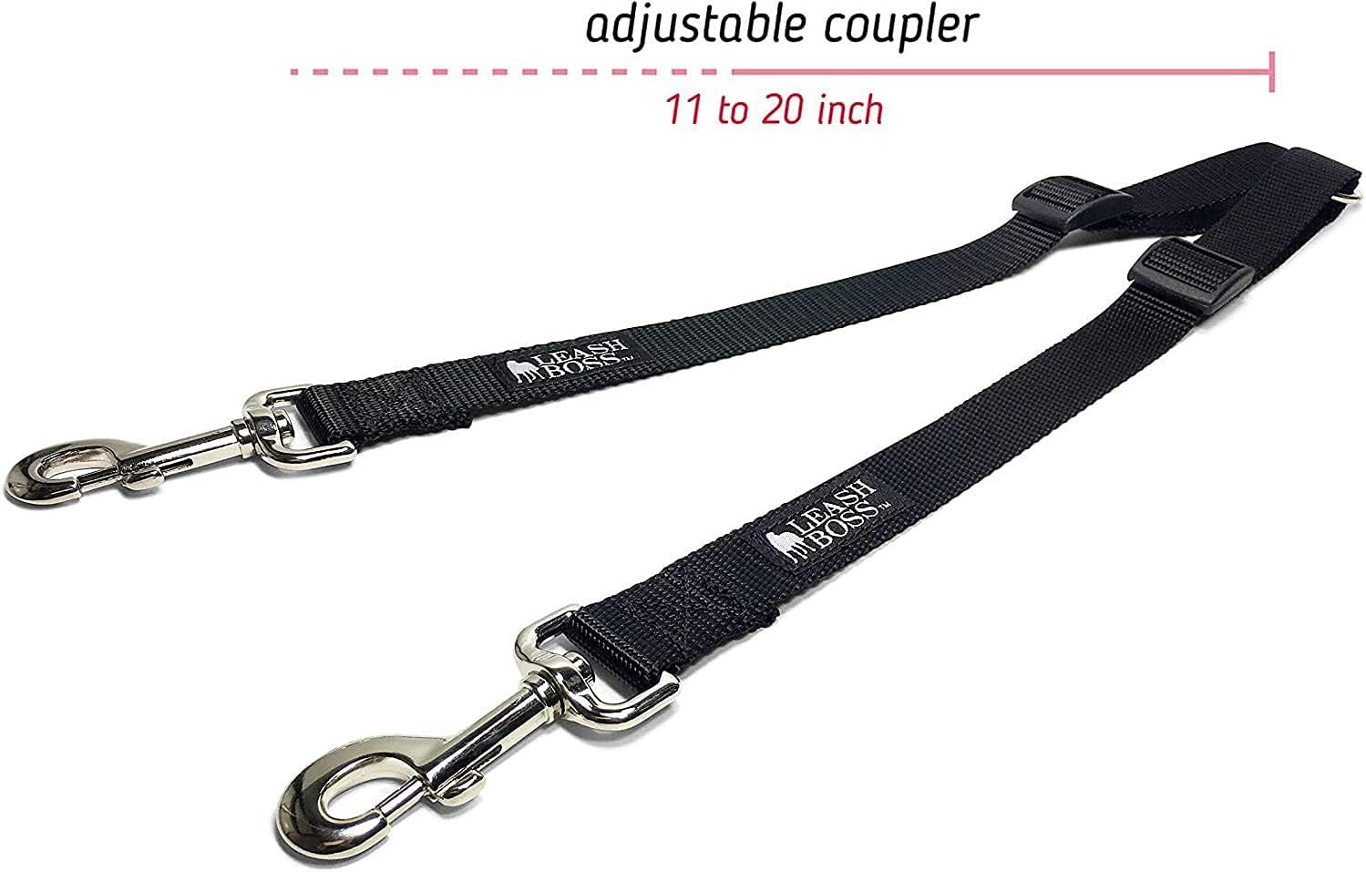 Adjustable Double Dog Leash Coupler for Walking Two Large Dogs