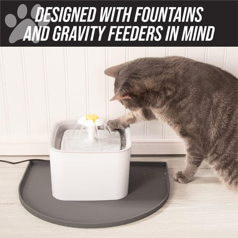 Fountain Mat Silicone Water Mat Designed for Pet Fountains and Gravity Water Bowls