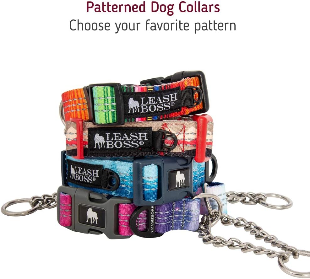 Patterned Reflective Chain Martingale Dog Collar - Pattern Collection