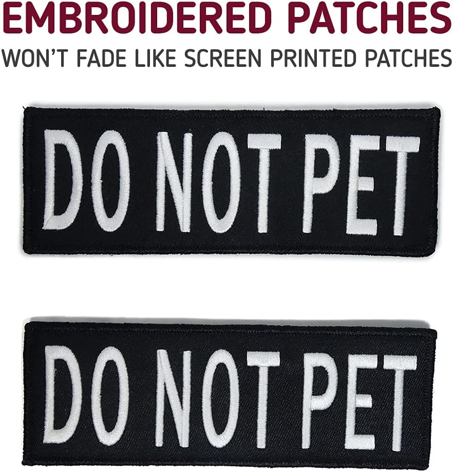 Hi-Vis Reflective Do Not Pet Service Dog Patches for Harness