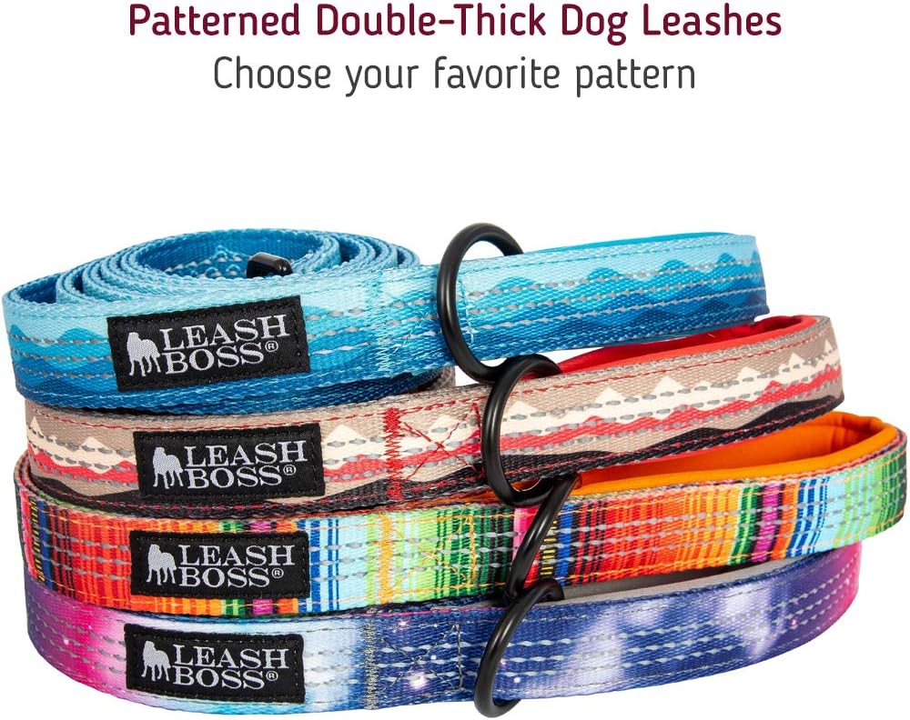 Double-Thick 6 Foot Reflective Leash with Padded Handle - Pattern Collection