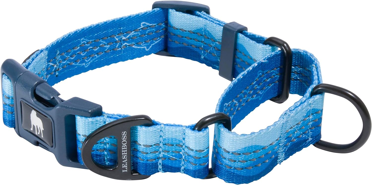 Patterned Reflective Fabric Martingale Dog Collar - Pattern Collection