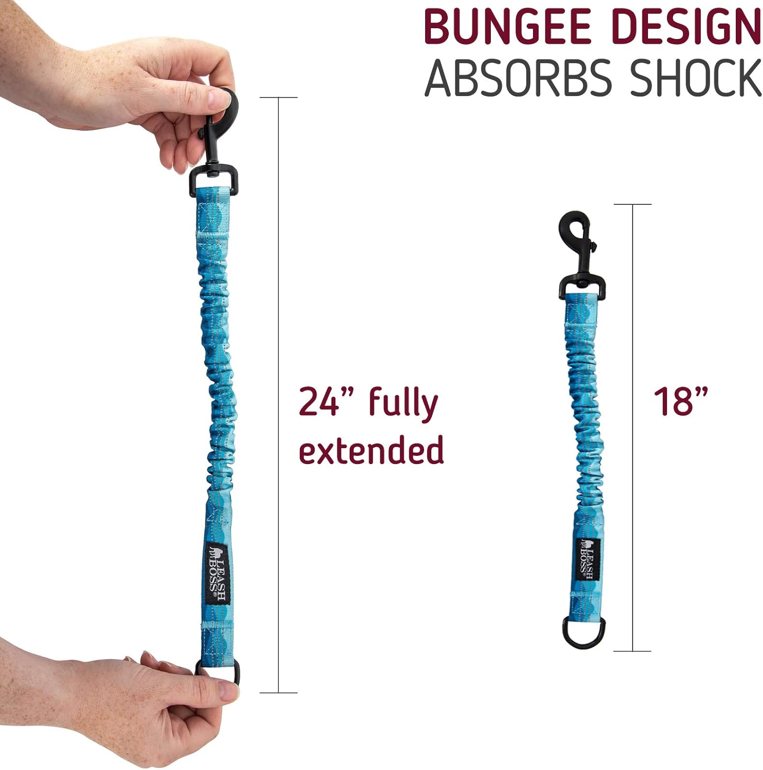 Patterned 18&quot; Shock Absorbing Bungee Leash Extender - Pattern Collection