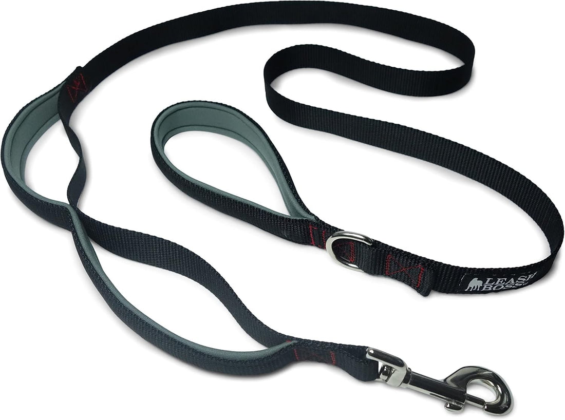 Leashboss 3X - Two Handle Dog Leash with Extra Traffic Handle - Heavy Duty Double Grip