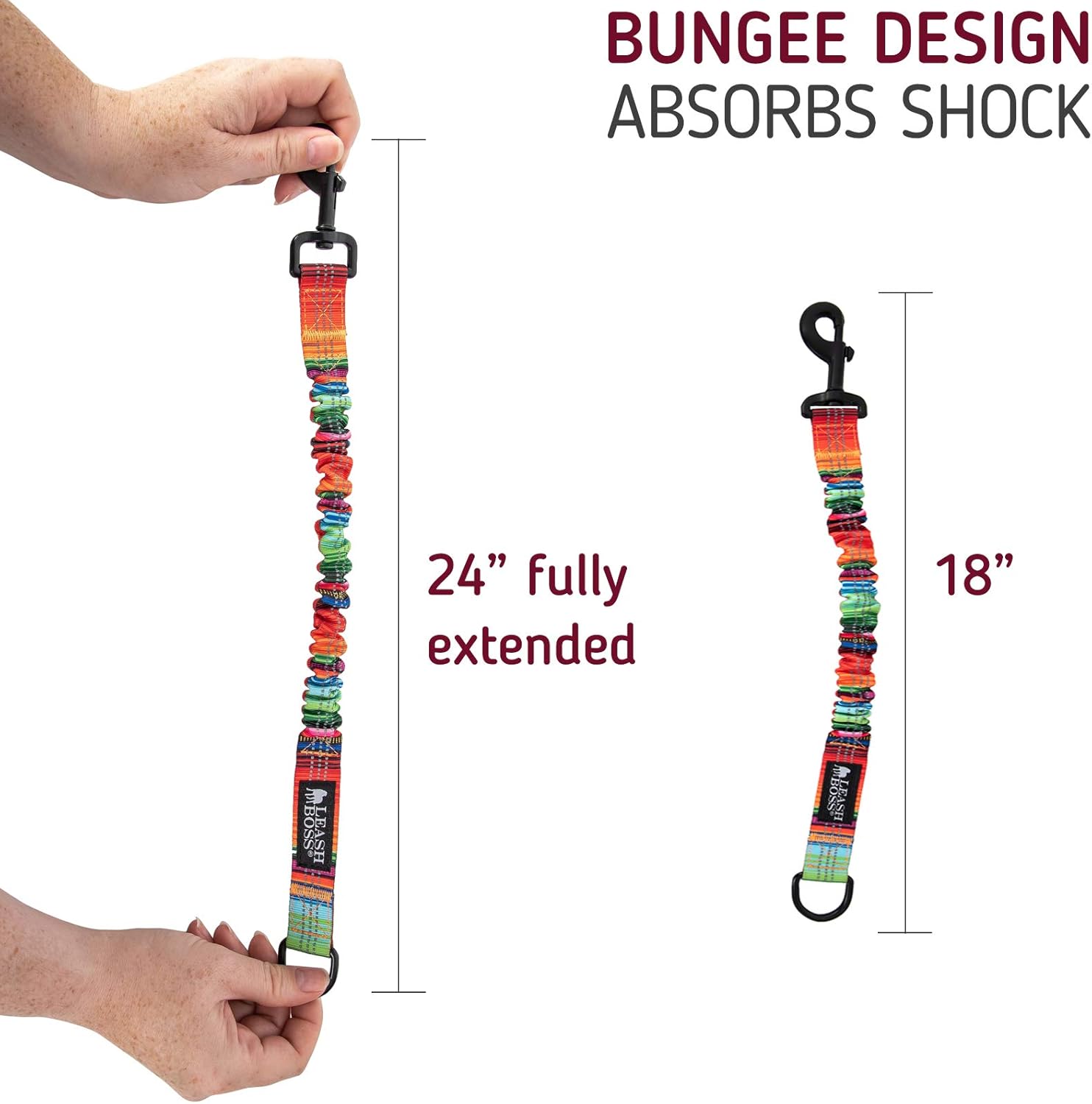 Patterned 18&quot; Shock Absorbing Bungee Leash Extender - Pattern Collection