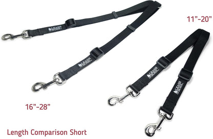 Adjustable Double Dog Leash Coupler for Walking Two Large Dogs