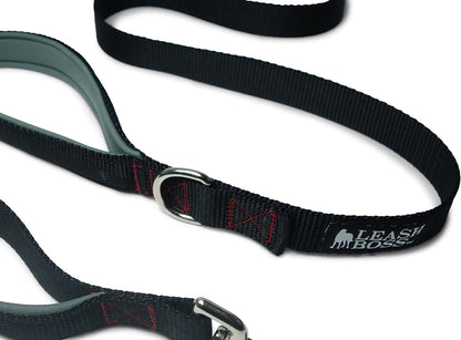 Leashboss 3X - Two Handle Dog Leash with Extra Traffic Handle - Heavy Duty Double Grip