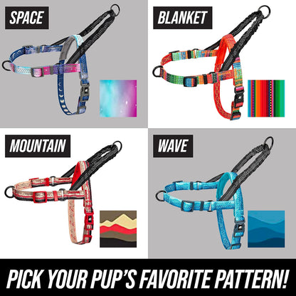 Patterned Reflective No-Pull Harness with Bungee Handle - Pattern Collection