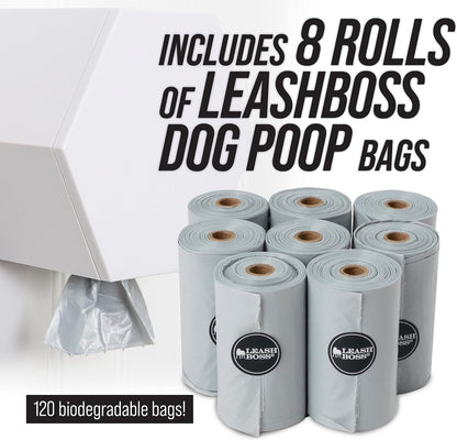 Elevate your dog-walking experience with our Wall-Mounted Poop Bag Dispenser. This sleek dispenser comes complete with 8 rolls of biodegradable bags, ensuring a convenient and eco-friendly solution for your furry friend&