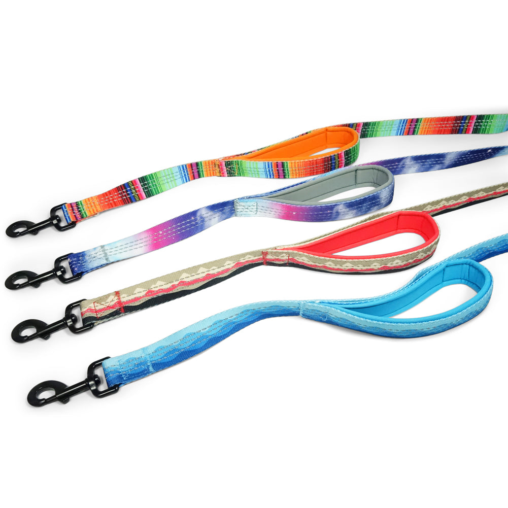 nhance your dog walking experience with the Leashboss Double Handle Dog Leash from the Pattern Collection. This 6Ft Reflective Dog Leash is ideal for large or medium dogs that pull. Featuring two padded handles, it ensures comfort and control, making walks safer and more enjoyable. Upgrade your pet gear today.