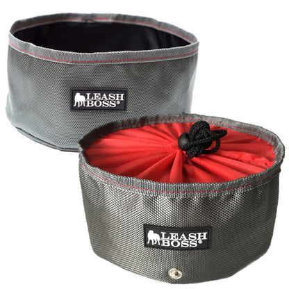 Explore our Collapsible Dog Bowl Set, featuring 2x Large Food &amp; Water Bowls designed for convenient travel. Portable and durable pet essentials for on-the-go adventures. Perfect for active lifestyles, ensuring your furry friend stays hydrated and nourished wherever the journey takes you. Ideal travel dog bowls for outdoor enthusiasts.