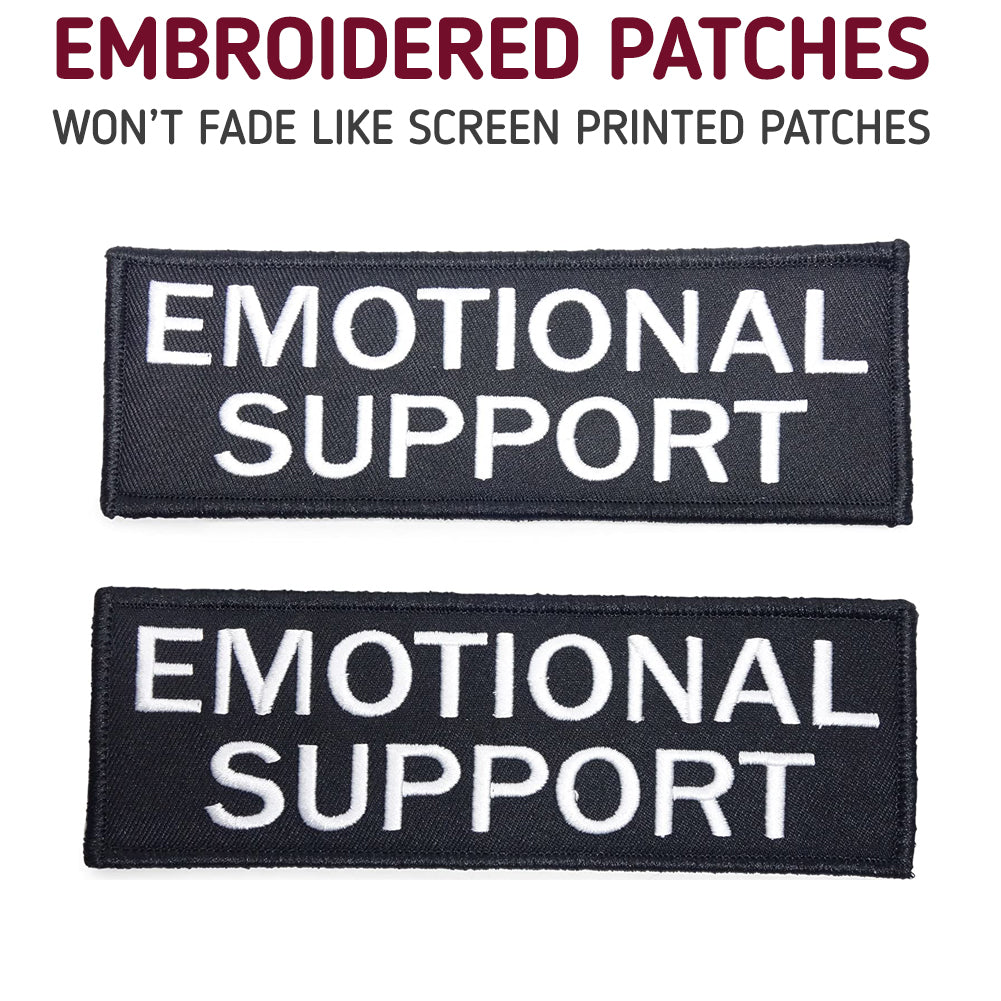 Embroidered &quot;Emotional Support&quot; Dog Patches with Hook/Loop