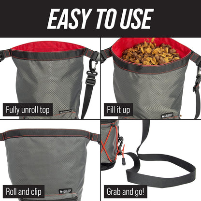 KibbleGo Travel Dog Food Carrier Bag, Top-Rated Canine Meal Companion. Explore the best portable dog food storage with built-in poop bag dispenser and convenient front pocket. Perfect for on-the-go adventures. Purchase the ultimate travel dog accessory for happy tails and hassle-free journeys. Your trusted solution for canine dining essentials.