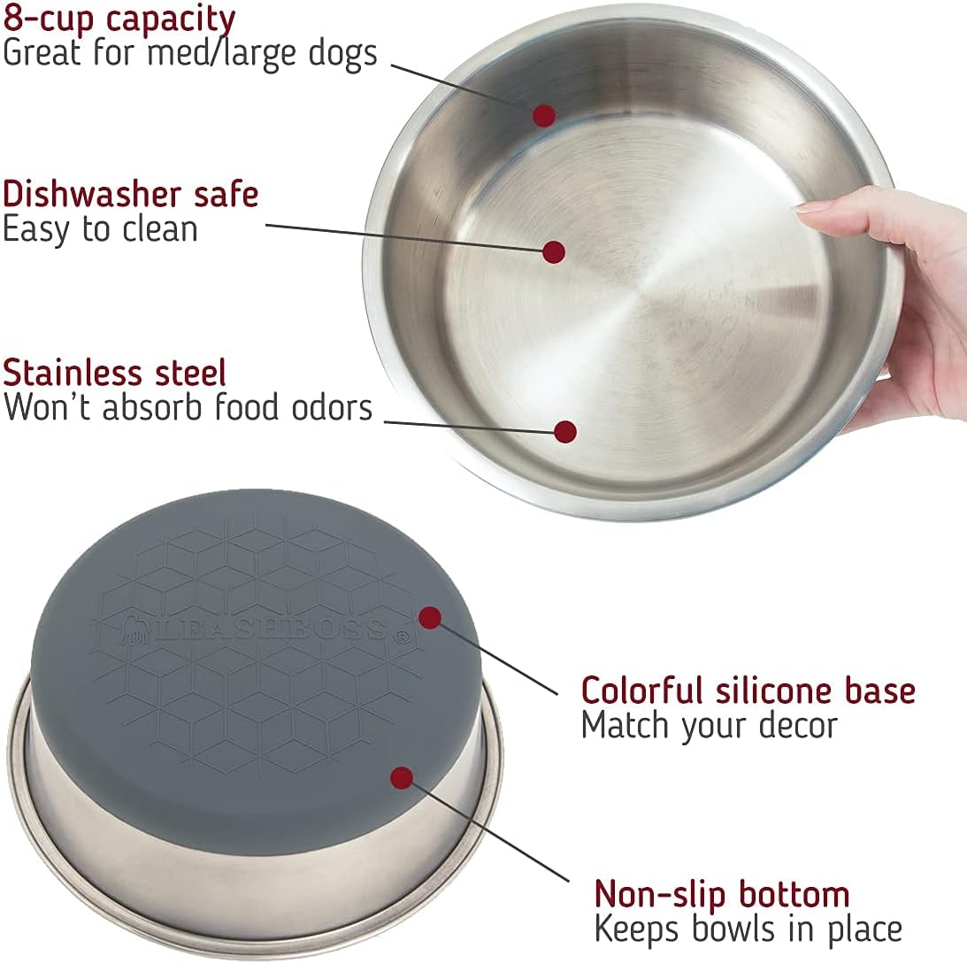 Stainless Steel Dog Bowl with Silicone Base