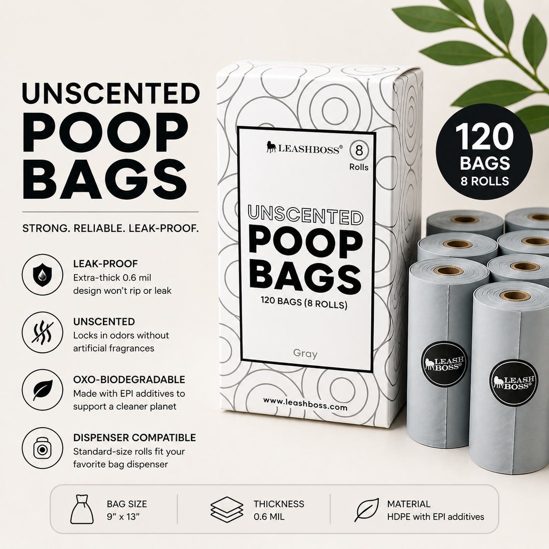 Unscented Poop Bags