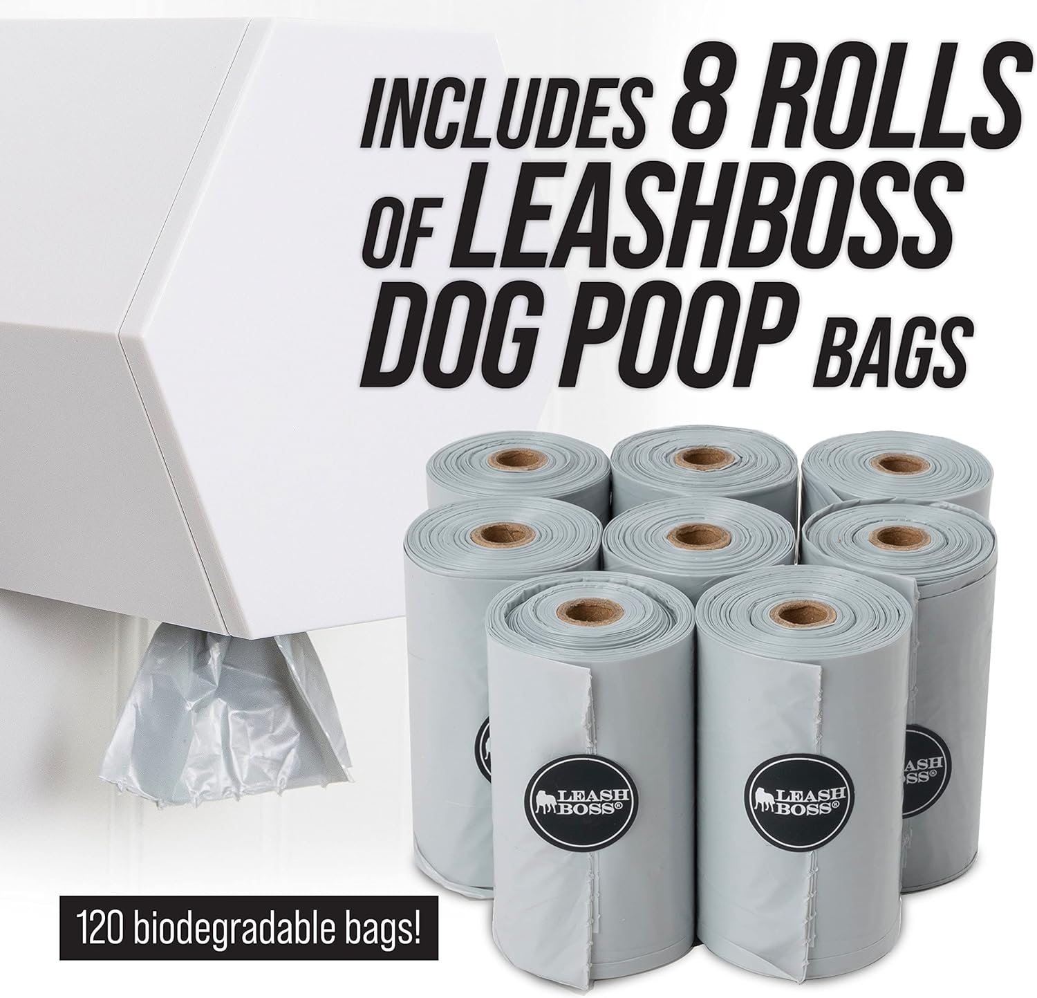 Elevate your dog-walking experience with our Wall-Mounted Poop Bag Dispenser. This sleek dispenser comes complete with 8 rolls of biodegradable bags, ensuring a convenient and eco-friendly solution for your furry friend&